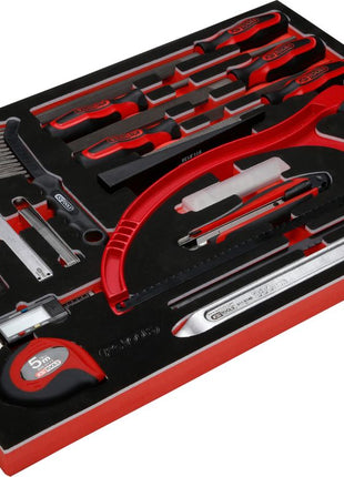 KS TOOLS Messwerkzeuge- / und Feilen-Satz in Schuamstoffeinlage, 28-tlg ( 811.0028 ) - Toolbrothers