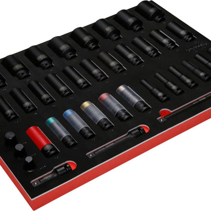 KS TOOLS 1/2'' Kraft-Stecknuss-Satz in Schaumstoffeinlage, 39-tlg ( 811.0039 )