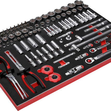 KS TOOLS 1/4'' + 3/8'' + 1/2'' Steckschlüssel-Satz in Schaumstoffeinlage, 111-tlg ( 811.0111 ) - Toolbrothers