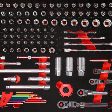 KS TOOLS 1/4'' + 3/8'' Steckschlüssel-Satz in Schaumstoffeinlage, 140-tlg ( 811.0140 ) - Toolbrothers