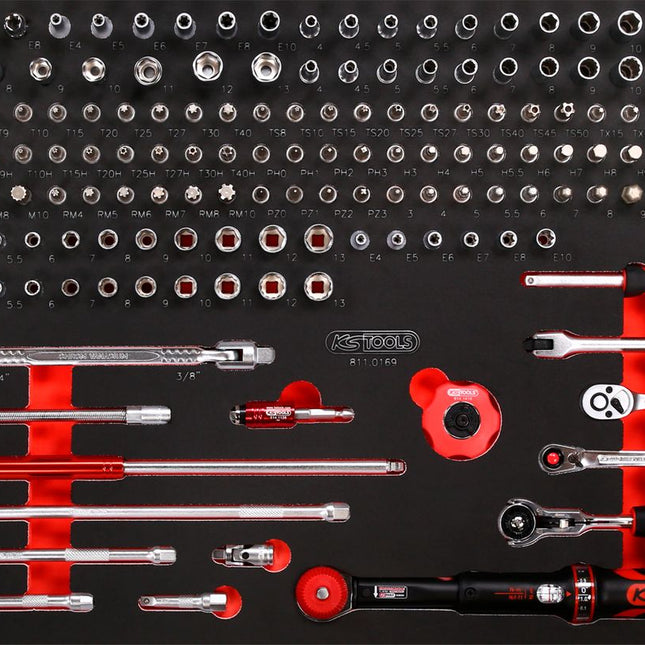 KS TOOLS 1/4'' Steckschlüssel-Satz in Schaumstoffeinlage, 169-tlg ( 811.0169 )