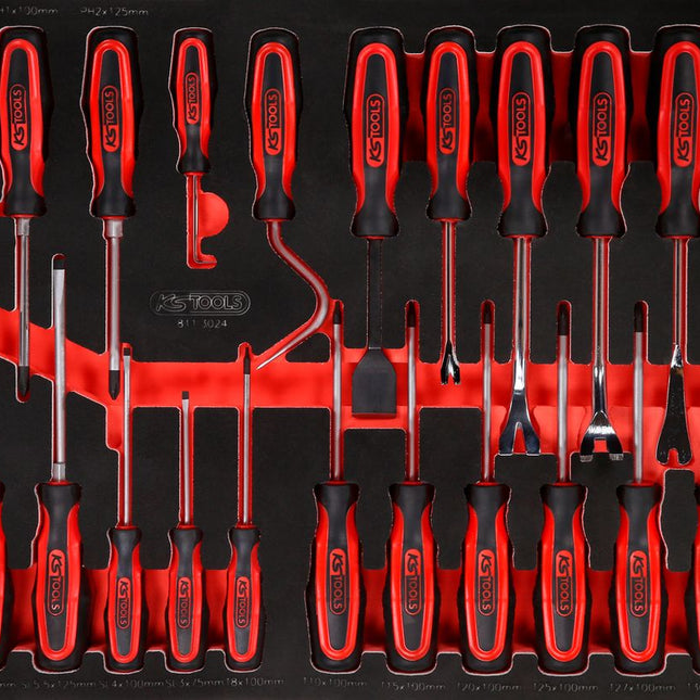 KS TOOLS Schraubendreher-Satz in Schaumstoffeinlage, 24-tlg ( 811.3024 ) - Toolbrothers