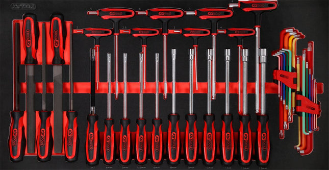 KS TOOLS Schraubendreher- / und Feilen-Satz in Schaumstoffeinlage, 42-tlg ( 813.0042 ) - Toolbrothers