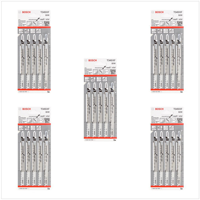 Bosch T 345 XF Stichsägeblätter Progressor for Wood and Metal 25 Stk. 132 mm ( 2608634994 ) - Toolbrothers