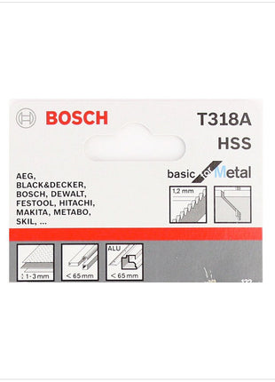 Bosch T 318 A Stichsägeblätter Basic for Metal 25 Stk. 132 mm ( 2608631319 ) - Toolbrothers