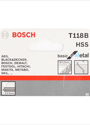 Bosch T 118 B Stichsägeblätter Basic for Metal 25 Stk. 92 mm ( 2608631014 ) - Toolbrothers