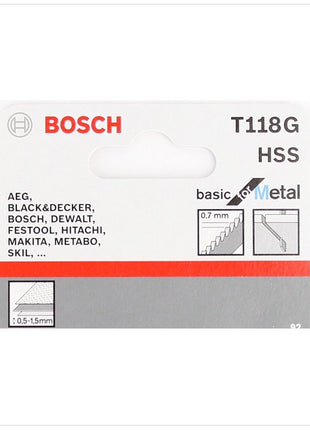 Bosch T 118 G Stichsägeblätter Basic for Metal 25 Stk. 92 mm ( 2608631012 ) - Toolbrothers