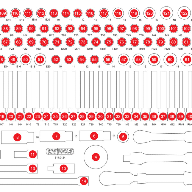 KS TOOLS Leere Schaumstoffeinlage zu 811 0124 811 0124 97  1 - toolbrothers