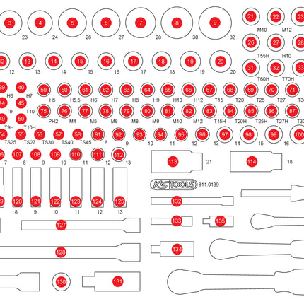KS TOOLS Leere Schaumstoffeinlage zu 811.0139 ( 811.0139-97 )