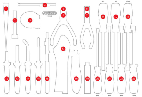 KS TOOLS Inserto de espuma vacío para 811.1032 (811.1032-97)