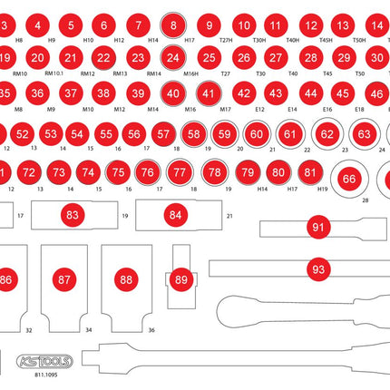 KS TOOLS Leere Schaumstoffeinlage zu 811.1095 ( 811.1095-97 )