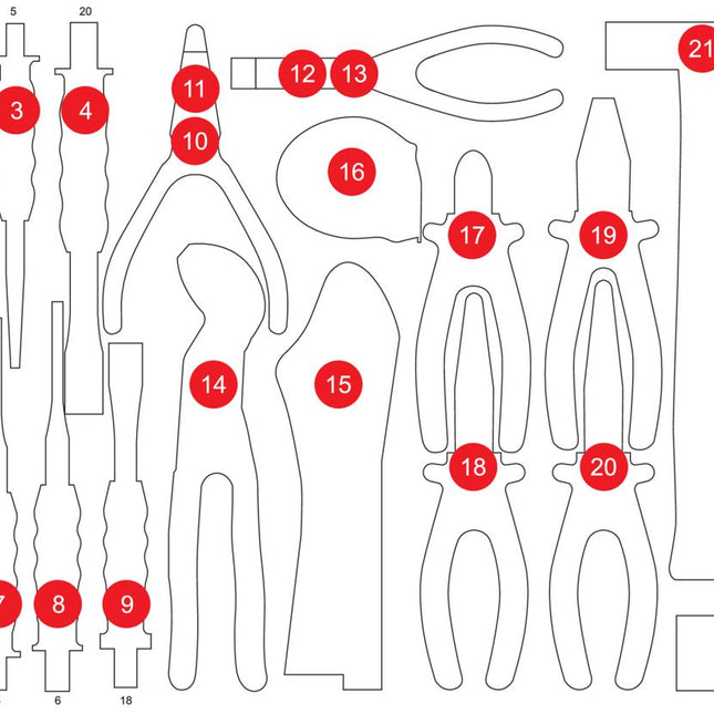 KS TOOLS Leere Schaumstoffeinlage zu 811.2022 ( 811.2022-97 ) - Toolbrothers