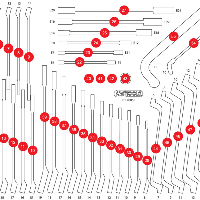KS TOOLS Leere Schaumstoffeinlage zu 813.0055 ( 813.0055-97 )