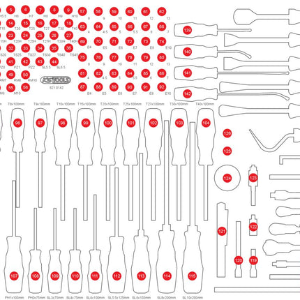 KS TOOLS Leere Schaumstoffeinlage zu 821.0142 ( 821.0142-97 ) - Toolbrothers