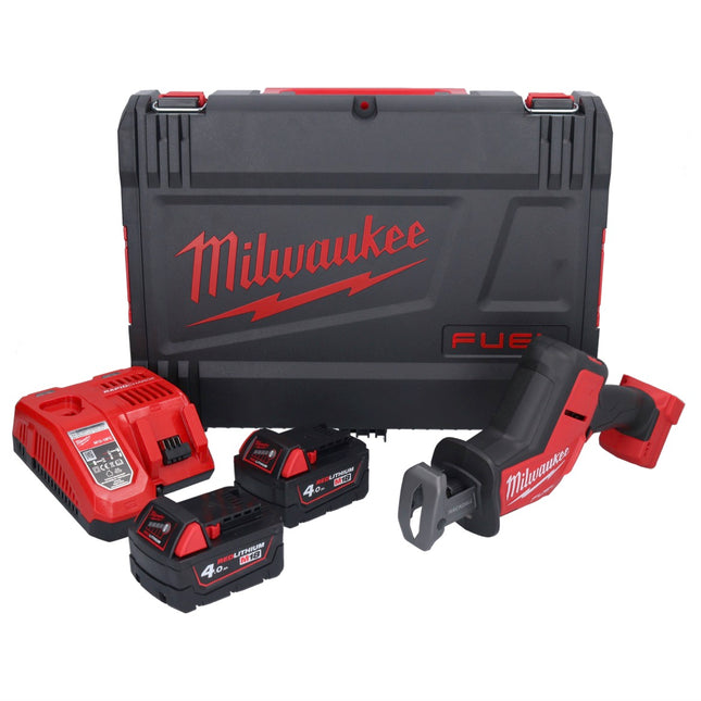 Milwaukee M18 FHZ-402X akumulatorowa pilarka szablasta 18 V 22 mm bezszczotkowa + 2x akumulator 4,0 Ah + ładowarka + pudełko HD