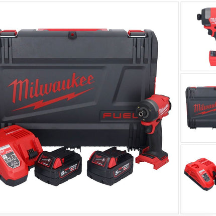 Milwaukee M18 FID3-502X Akku Schlagschrauber 18 V 1/4" 226 Nm Brushless ( 4933479865 ) + 2x Akku 5,0 Ah + Ladegerät + HD Box - Toolbrothers