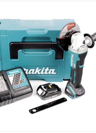 Makita DGA 505 RY1J Akku Winkelschleifer 18 V 125mm Brushless + 1x Akku 1,5Ah + Ladegerät + Makpac - Toolbrothers