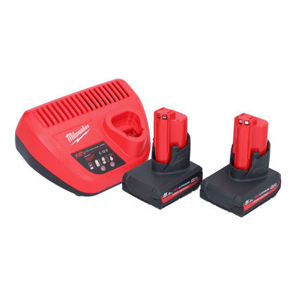 Milwaukee M12 FBFL10-502 Akumulatorowy pilnik taśmowy 12 V 10 x 330 mm + 2x akumulator 5,0 Ah + ładowarka