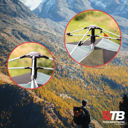 Toolbrothers zestaw kempingowy dla 2-4 osób namiot hydrauliczny z matą izolacyjną i sprzętem kempingowym 14 szt.