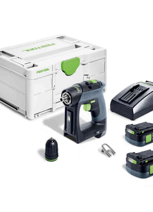 Festool CXS 12 2,5-Plus akumulatorowa wiertarko-wkrętarka 12 V 30 Nm bezszczotkowa ( 576864 ) + 2x akumulator 2,5 Ah + ładowarka + systainer