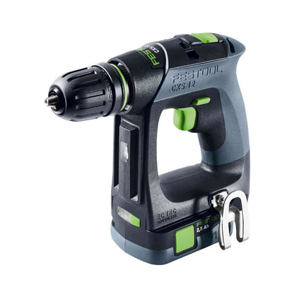 Festool CXS 12 2,5-Plus akumulatorowa wiertarko-wkrętarka 12 V 30 Nm bezszczotkowa ( 576864 ) + 2x akumulator 2,5 Ah + ładowarka + systainer