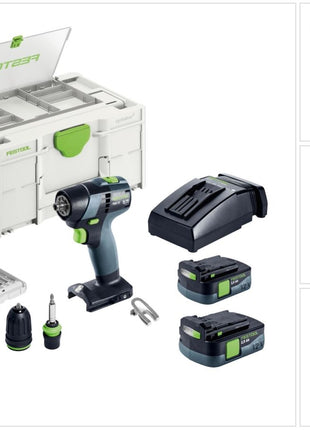 Festool TXS 12 2,5-Set Akku Bohrschrauber 12 V 30 Nm Brushless ( 576874 ) + 2x Akku 2,5 Ah + Ladegerät + Bitset + Systainer