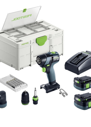 Festool TXS 12 2,5-Set Akku Bohrschrauber 12 V 30 Nm Brushless ( 576874 ) + 2x Akku 2,5 Ah + Ladegerät + Bitset + Systainer