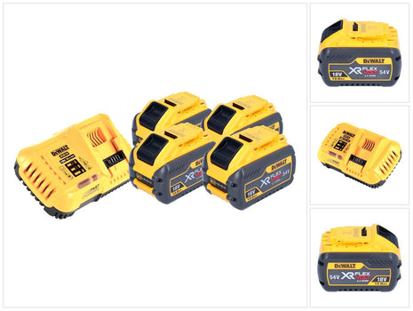 DeWalt DCB 118 Y4 Akku Starter Set 18 V / 54 V 4x XR FLEXVOLT Akku 12 Ah + Ladegerät