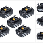 Zestaw akumulatorów Makita 5x BL 1830 B 18 V 3,0 Ah / 3000 mAh Li-Ion ( 5x 197599-5 ) z wyświetlaczem LED - oryginał, bez repliki