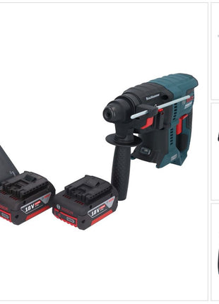 Bosch GBH 18V-21 Professional Akku Bohrhammer 18 V 2,0 J SDS plus Brushless + 2x Akku 4,0 Ah + Ladegerät