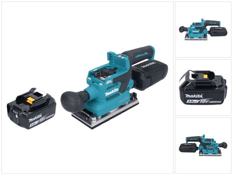 Makita DBO 382 F1 akumulatorowa szlifierka oscylacyjna 18 V 93 x 185 mm bezszczotkowa + 1x akumulator 3,0 Ah - bez ładowarki