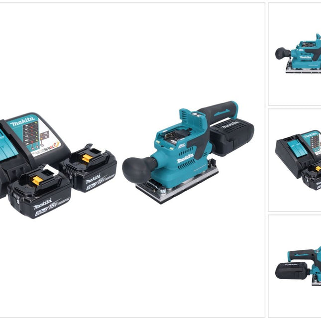 Makita DBO 382 RF akumulatorowa szlifierka oscylacyjna 18 V 93 x 185 mm bezszczotkowa + 2x akumulator 3,0 Ah + ładowarka