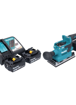 Makita DBO 382 RM Akku Schwingschleifer 18 V 93 x 185 mm Brushless + 2x Akku 4,0 Ah + Ladegerät