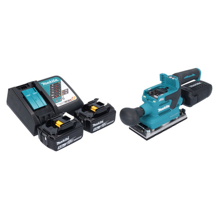 Makita DBO 382 RT akumulatorowa szlifierka oscylacyjna 18 V 93 x 185 mm bezszczotkowa + 2x akumulator 5,0 Ah + ładowarka