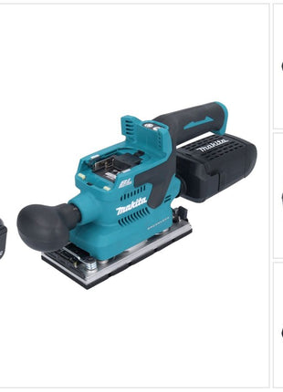 Makita DBO 382 G1 Ponceuse vibrante sans fil 18 V 93 x 185 mm Brushless + 1x batterie 6,0 Ah - sans chargeur