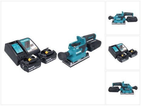 Makita DBO 382 RG Akumulatorowa szlifierka oscylacyjna 18 V 93 x 185 mm bezszczotkowa + 2x akumulator 6,0 Ah + ładowarka