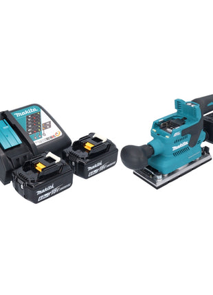 Makita DBO 382 RG Ponceuse vibrante sans fil 18 V 93 x 185 mm Brushless + 2x batterie 6,0 Ah + chargeur