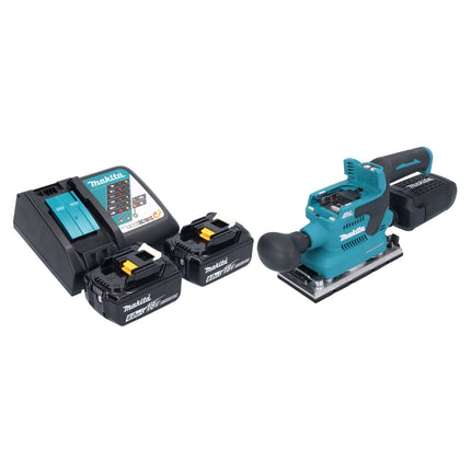 Makita DBO 382 RG akumulatorowa szlifierka oscylacyjna 18 V 93 x 185 mm bezszczotkowa + 2x akumulator 6,0 Ah + ładowarka