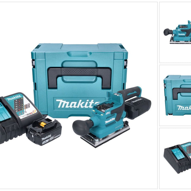 Makita DBO 382 RF1J akumulatorowa szlifierka oscylacyjna 18 V 93 x 185 mm bezszczotkowa + 1x akumulator 3,0 Ah + ładowarka + Makpac