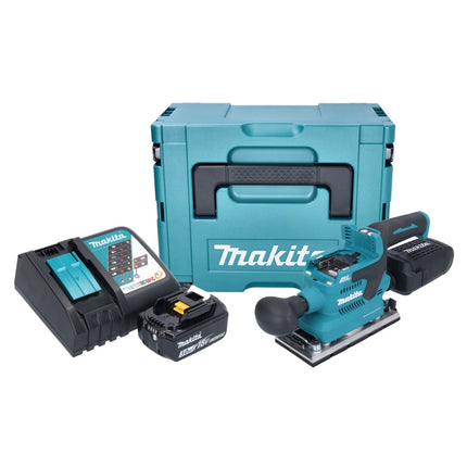 Makita DBO 382 RF1J akumulatorowa szlifierka oscylacyjna 18 V 93 x 185 mm bezszczotkowa + 1x akumulator 3,0 Ah + ładowarka + Makpac
