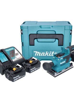 Makita DBO 382 RFJ Ponceuse vibrante sans fil 18 V 93 x 185 mm Brushless + 2x batterie 3,0 Ah + chargeur + Makpac