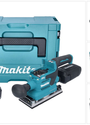 Makita DBO 382 M1J Ponceuse vibrante sans fil 18 V 93 x 185 mm Brushless + 1x batterie 4,0 Ah + Makpac - sans chargeur