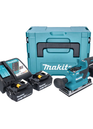 Makita DBO 382 RGJ Ponceuse vibrante sans fil 18 V 93 x 185 mm Brushless + 2x batterie 6,0 Ah + chargeur + Makpac