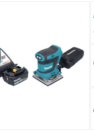 Makita DBO 484 RF1 Ponceuse vibrante sans fil 18 V 112 x 102 mm + 1x batterie 3,0 Ah + chargeur