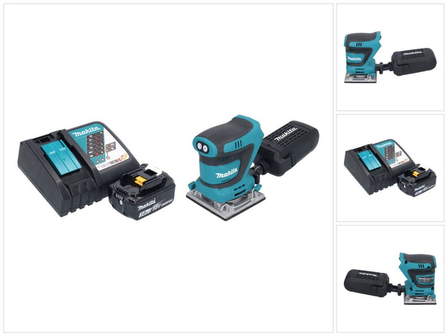 Makita DBO 484 RF1 akumulatorowa szlifierka oscylacyjna 18 V 112 x 102 mm + 1x akumulator 3,0 Ah + ładowarka