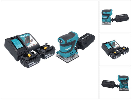 Makita DBO 484 RF ponceuse orbitale sans fil 18 V 112 x 102 mm + 2x batterie 3,0 Ah + chargeur