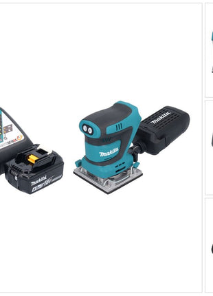 Makita DBO 484 RM1 Ponceuse vibrante sans fil 18 V 112 x 102 mm + 1x batterie 4,0 Ah + chargeur