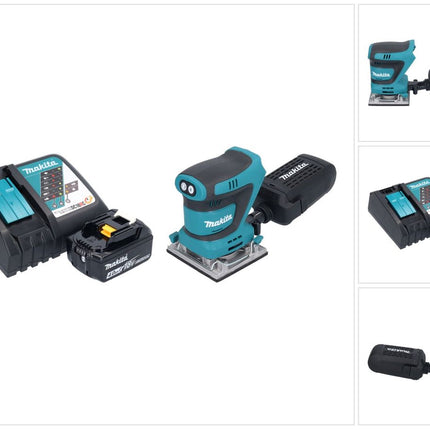Makita DBO 484 RM1 akumulatorowa szlifierka oscylacyjna 18 V 112 x 102 mm + 1x akumulator 4,0 Ah + ładowarka