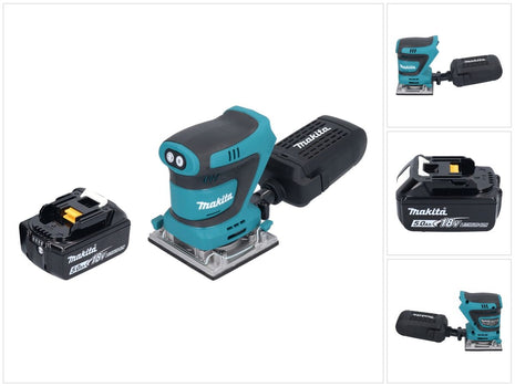 Makita DBO 484 T1 Ponceuse vibrante sans fil 18 V 112 x 102 mm + 1x batterie 5,0 Ah - sans chargeur