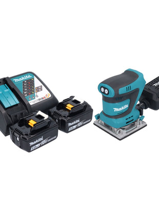 Makita DBO 484 RT Ponceuse vibrante sans fil 18 V 112 x 102 mm + 2x batterie 5,0 Ah + chargeur